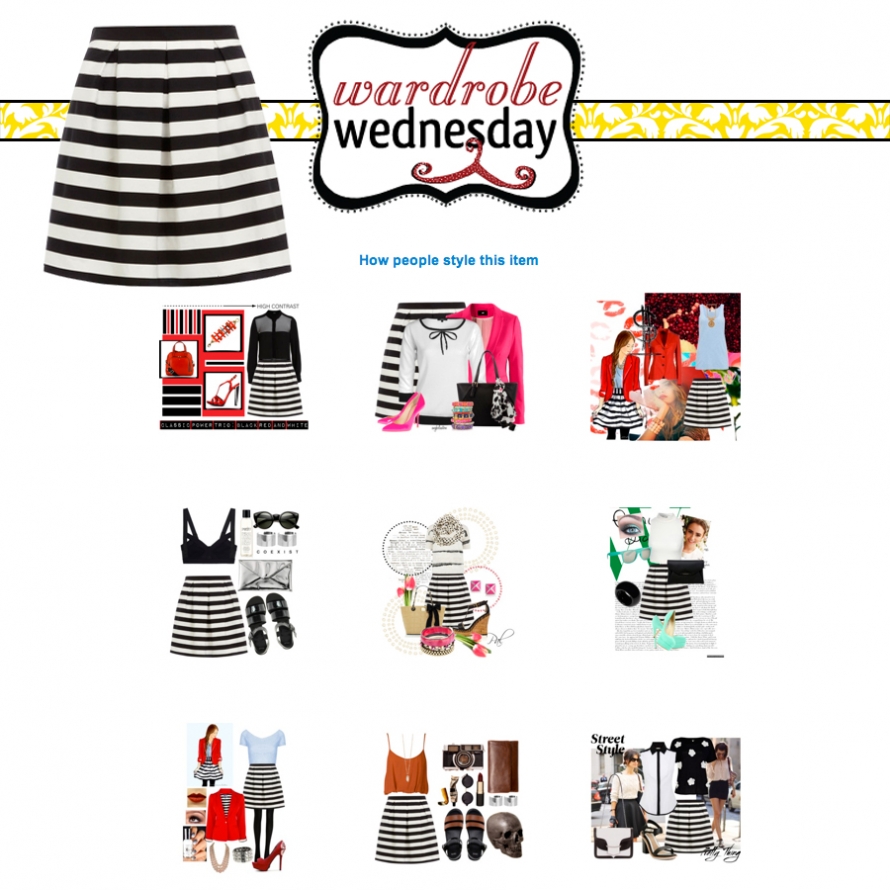 senior outfit examples with a striped skirt